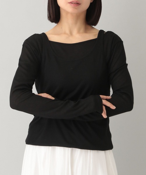 A part by（アパートバイ）の「2WAYレイヤードプルオーバー_長袖（Tシャツ/カットソー・レディース・ブラック/ライトベージュ・FREE）」の16枚目の写真