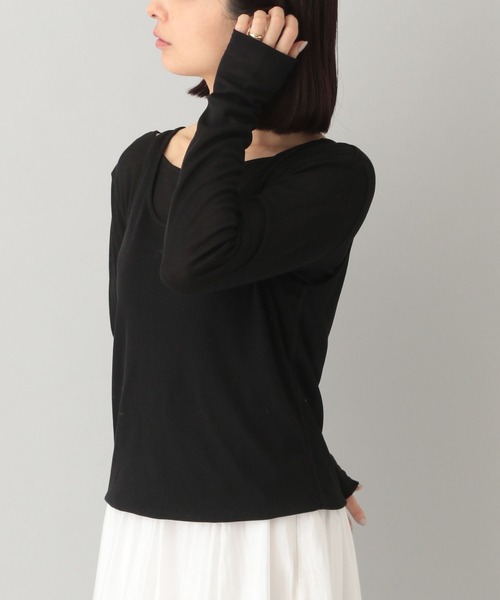 A part by（アパートバイ）の「2WAYレイヤードプルオーバー_長袖（Tシャツ/カットソー・レディース・ブラック/ライトベージュ・FREE）」の15枚目の写真