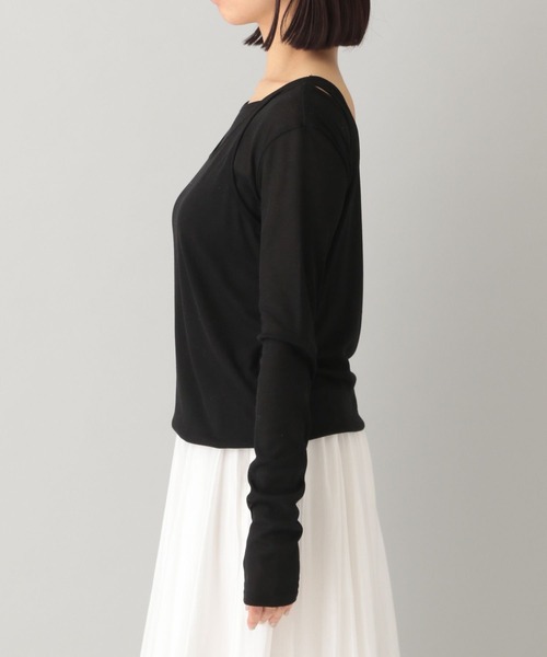 A part by（アパートバイ）の「2WAYレイヤードプルオーバー_長袖（Tシャツ/カットソー・レディース・ブラック/ライトベージュ・FREE）」の10枚目の写真
