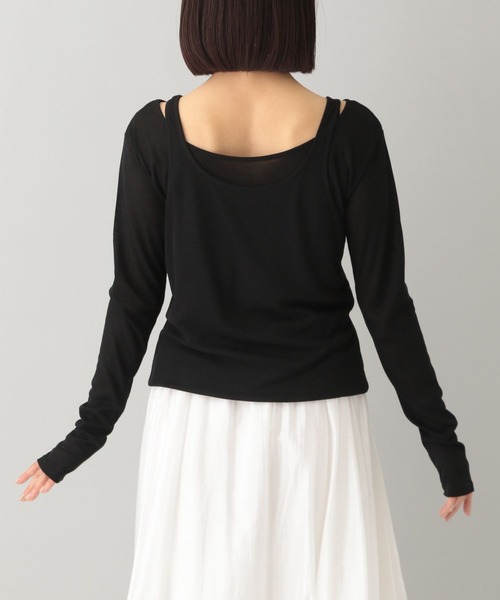 A part by（アパートバイ）の「2WAYレイヤードプルオーバー_長袖（Tシャツ/カットソー・レディース・ブラック/ライトベージュ・FREE）」の9枚目の写真
