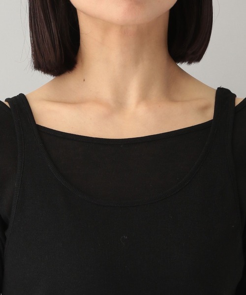 A part by（アパートバイ）の「2WAYレイヤードプルオーバー_長袖（Tシャツ/カットソー・レディース・ブラック/ライトベージュ・FREE）」の8枚目の写真
