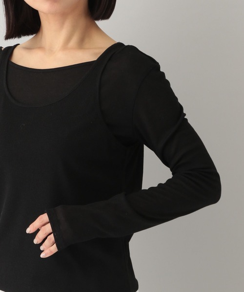 A part by（アパートバイ）の「2WAYレイヤードプルオーバー_長袖（Tシャツ/カットソー・レディース・ブラック/ライトベージュ・FREE）」の7枚目の写真