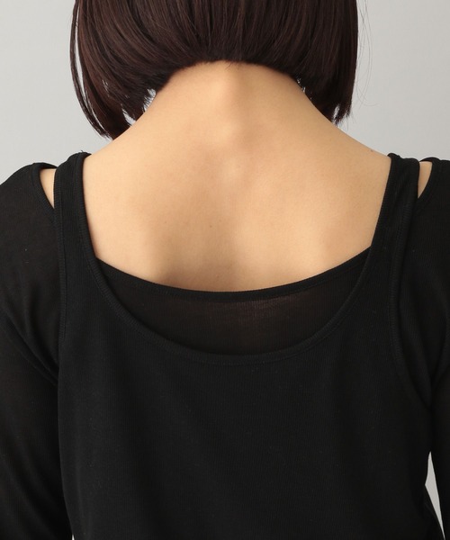 A part by（アパートバイ）の「2WAYレイヤードプルオーバー_長袖（Tシャツ/カットソー・レディース・ブラック/ライトベージュ・FREE）」の5枚目の写真
