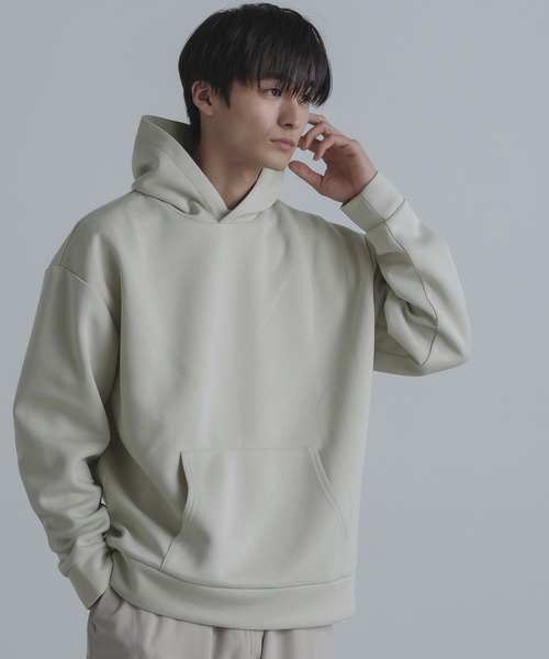 NANO universe(ナノユニバース)の「ボンディングリラックスフーディー(パーカー・メンズ・ブラック/ライトグレー/カーキ・M/L)」の14枚目の写真