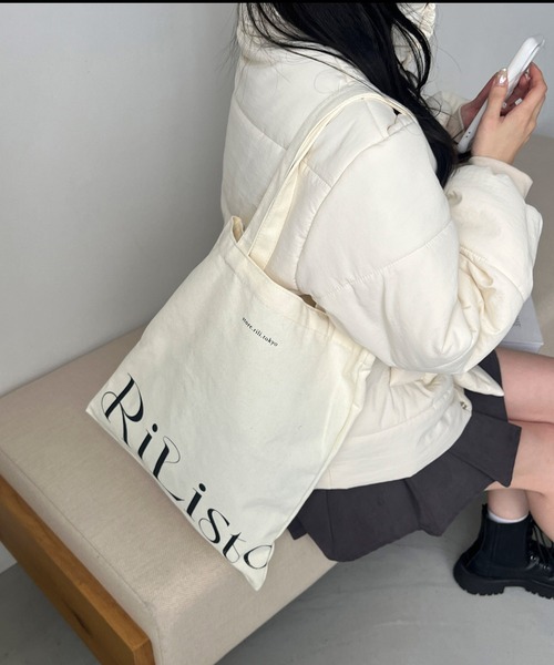 RiLi(リリ)の「デイリーロゴトート【RL】(トートバッグ・レディース・アイボリー・FREE)」の6枚目の写真