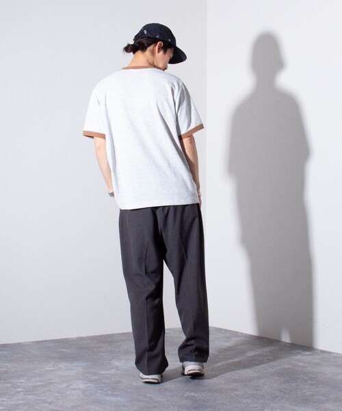 GEVACO（ゲバコ）の「【GEVACO/ゲバコ】ドライタッチ バイカラーネック リンガーT シャツ 鹿の子 ワンポイント刺繍（Tシャツ/カットソー・メンズ・アッシュグレー/ブラック/ネイビー・M/L）」の14枚目の写真