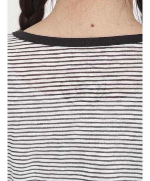 Samansa Mos2（サマンサ モスモス）の「スラブ天竺柄アソートシアーカットソー（Tシャツ/カットソー・レディース・ベージュ/オフホワイト/チャコールグレー/ブラック・F）」の11枚目の写真