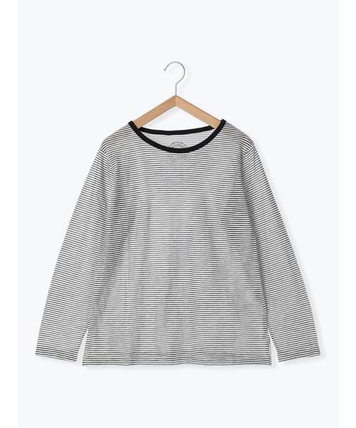 Samansa Mos2（サマンサ モスモス）の「スラブ天竺柄アソートシアーカットソー（Tシャツ/カットソー・レディース・ベージュ/オフホワイト/チャコールグレー/ブラック・F）」の14枚目の写真