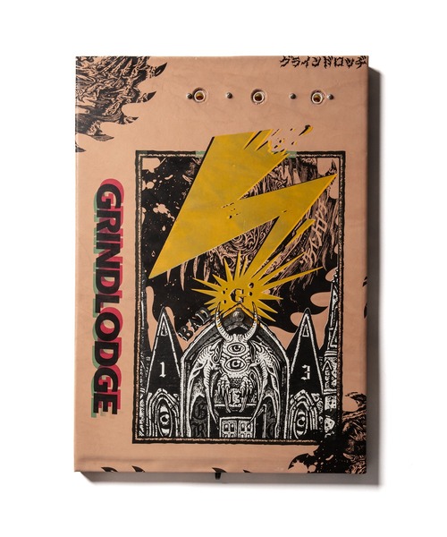 Silk ScreenPrint Leather Art A2size ”BAD CASTLE”