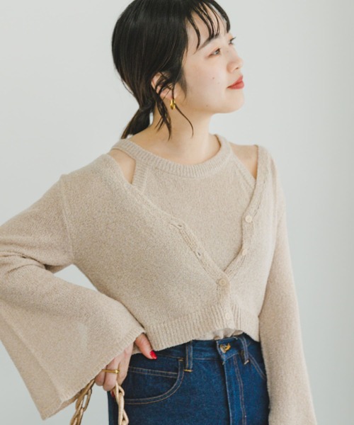ITEMS URBANRESEARCH(アイテムズ アーバンリサーチ)の「アメスリニットタンクトップ(ニット/セーター・レディース・オフホワイト/ベージュ・FREE)」の2枚目の写真