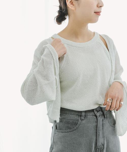 ITEMS URBANRESEARCH(アイテムズ アーバンリサーチ)の「アメスリニットタンクトップ(ニット/セーター・レディース・オフホワイト/ベージュ・FREE)」の3枚目の写真