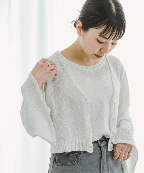 ITEMS URBANRESEARCH(アイテムズ アーバンリサーチ)の「アメスリニットタンクトップ(ニット/セーター・レディース・オフホワイト/ベージュ・FREE)」の4枚目の写真