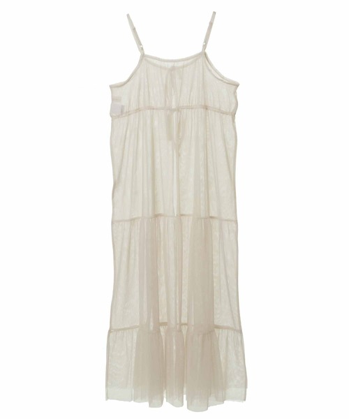 31 Sons de mode(トランテアン ソン ドゥ モード)の「チュールティアードキャミワンピース(ワンピース・レディース・グレー/オフホワイト/ブラック・36)」の5枚目の写真