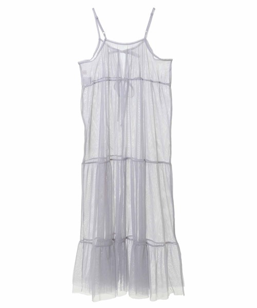 31 Sons de mode(トランテアン ソン ドゥ モード)の「チュールティアードキャミワンピース(ワンピース・レディース・グレー/オフホワイト/ブラック・36)」の6枚目の写真