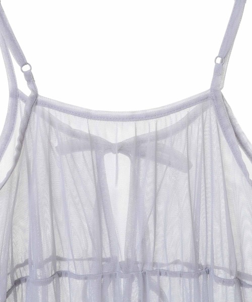 31 Sons de mode(トランテアン ソン ドゥ モード)の「チュールティアードキャミワンピース(ワンピース・レディース・グレー/オフホワイト/ブラック・36)」の7枚目の写真