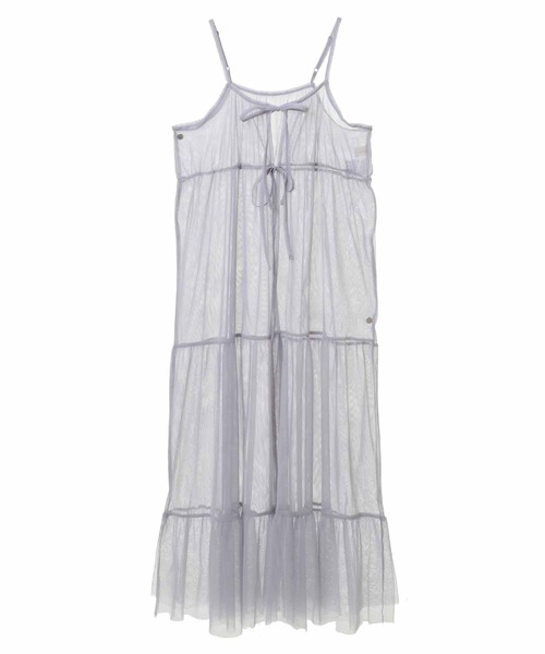 31 Sons de mode(トランテアン ソン ドゥ モード)の「チュールティアードキャミワンピース(ワンピース・レディース・グレー/オフホワイト/ブラック・36)」の10枚目の写真