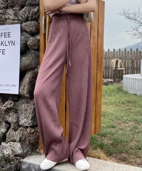 LADY LIKE（レディライク）の「ミニプリーツワイドパンツ（スラックス・レディース・アイボリー/グレイッシュベージュ/ピンク/カーキ/ブラック・M）」の18枚目の写真