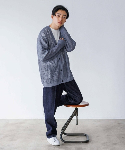 LOWRYS FARM(ローリーズファーム)の「レースアミニットカーディガン 991734(カーディガン/ボレロ・レディース・ネイビー/ブルー/ブラック系その他・FREE)」の3枚目の写真