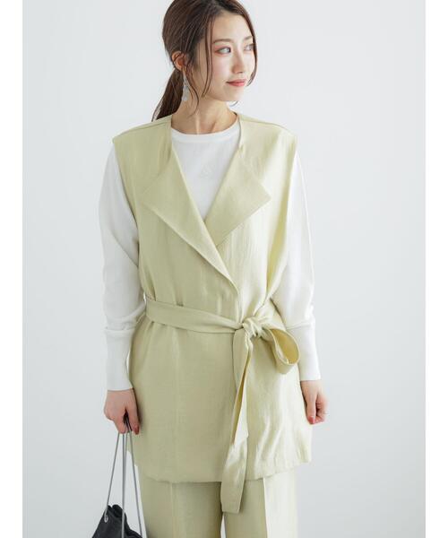 Te chichi（テチチ）の「【松井愛莉着用】シャイニーダブルジレ（セットアップ可）（ベスト・レディース・イエロー/オフホワイト・F）」の5枚目の写真