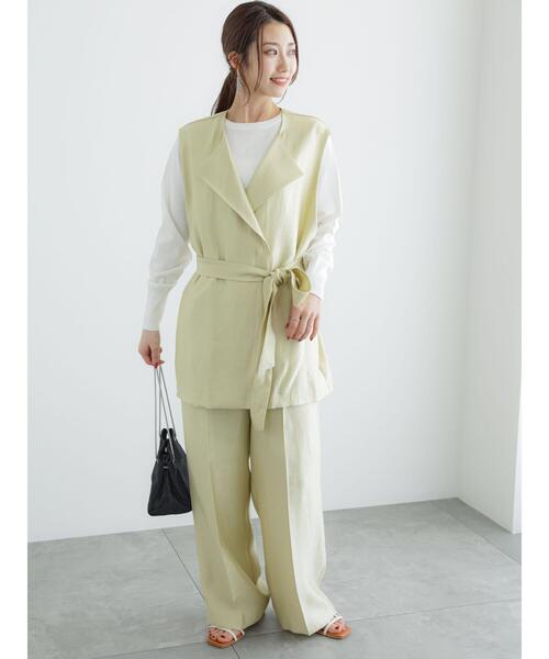 Te chichi（テチチ）の「【松井愛莉着用】シャイニーダブルジレ（セットアップ可）（ベスト・レディース・イエロー/オフホワイト・F）」の6枚目の写真