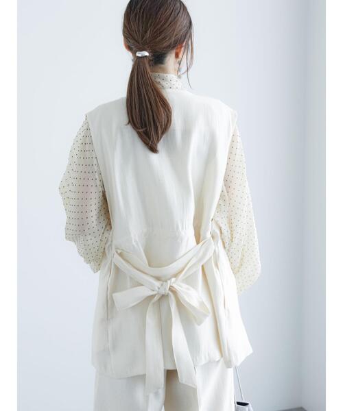 Te chichi（テチチ）の「【松井愛莉着用】シャイニーダブルジレ（セットアップ可）（ベスト・レディース・イエロー/オフホワイト・F）」の13枚目の写真