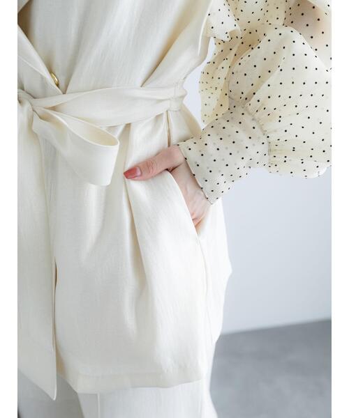 Te chichi（テチチ）の「【松井愛莉着用】シャイニーダブルジレ（セットアップ可）（ベスト・レディース・イエロー/オフホワイト・F）」の16枚目の写真