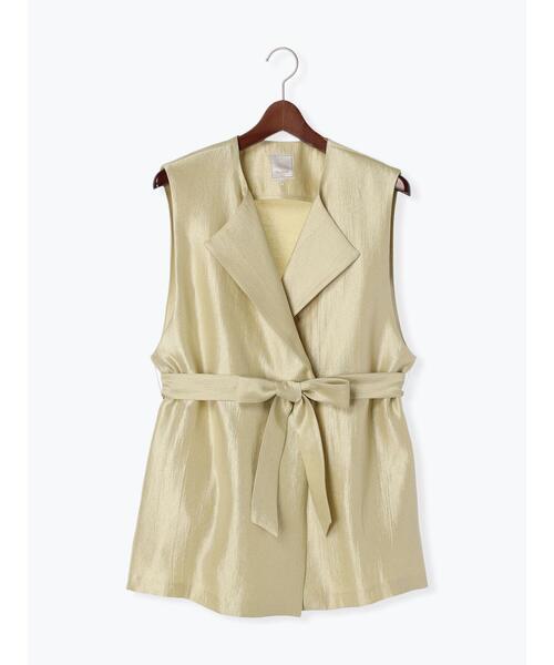 Te chichi（テチチ）の「【松井愛莉着用】シャイニーダブルジレ（セットアップ可）（ベスト・レディース・イエロー/オフホワイト・F）」の19枚目の写真