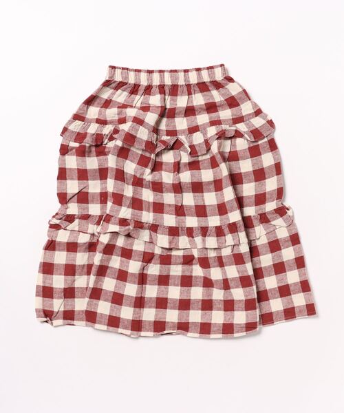 【セール】◆Rylee＋Cru◆RUFFLED MIDI SKIRT || RUBY PLAID（その他ベビー用品）｜IO（イオ）（イオ）