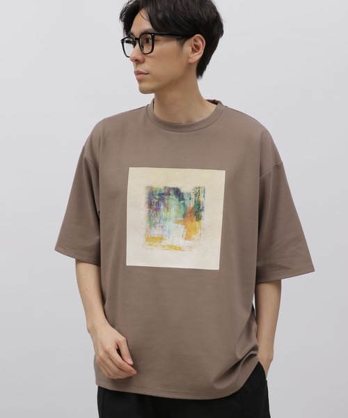 LAKOLE(ラコレ)の「アートペインティングプリントT / 113991(Tシャツ/カットソー・メンズ・ブラック/ホワイト/サンドグレー/グリーン・MEDIUM/LARGE/X-LARGE)」の3枚目の写真
