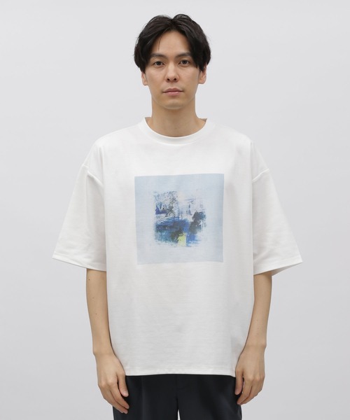LAKOLE(ラコレ)の「アートペインティングプリントT / 113991(Tシャツ/カットソー・メンズ・ブラック/ホワイト/サンドグレー/グリーン・MEDIUM/LARGE/X-LARGE)」の11枚目の写真
