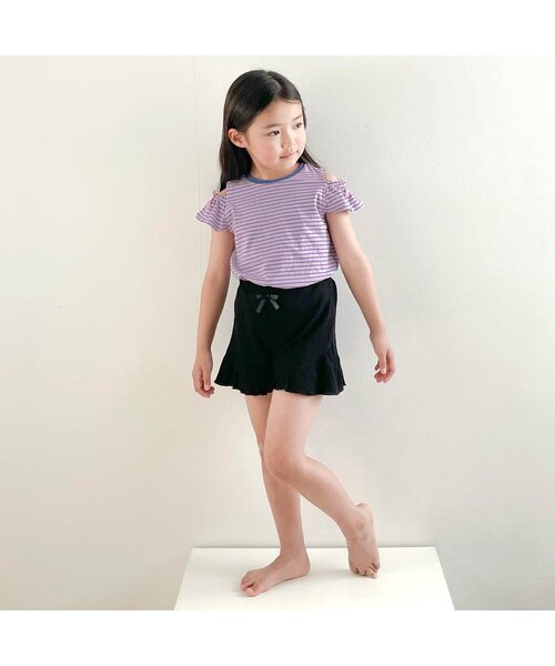 apres les cours（アプレレクール）の「【WEB限定】ワッフルフリルショートパンツ（その他パンツ・キッズ・アイボリー/ピンク/ミント/チャコール・80/90/100/110/120/130/140）」の9枚目の写真