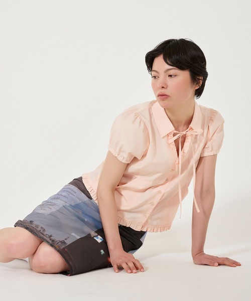 TINA：JOJUN（ティーナジョジュン）の「半袖 フリルブラウス TINA：JOJUN（シャツ/ブラウス・レディース・ホワイト/ベビーピンク/ブラック・M）」の12枚目の写真