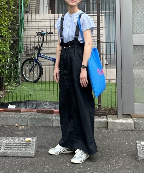 notch.(ノッチ)の「【 notch. by KR 】サスペンダー付きハイウエストスカート(ジャンパースカート・レディース・グレー/ブラック/オリーブ・M/TM)」の5枚目の写真