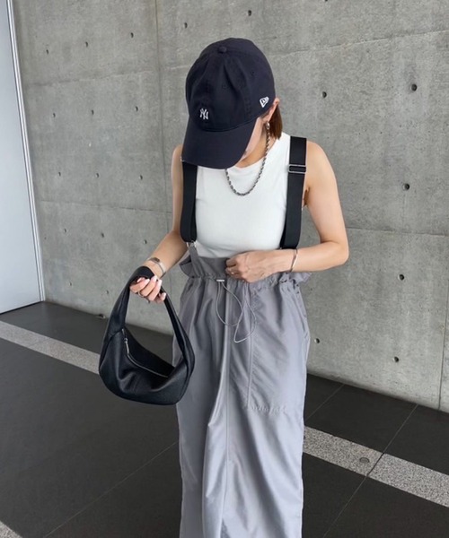 notch.(ノッチ)の「【 notch. by KR 】サスペンダー付きハイウエストスカート(ジャンパースカート・レディース・グレー/ブラック/オリーブ・M/TM)」の8枚目の写真