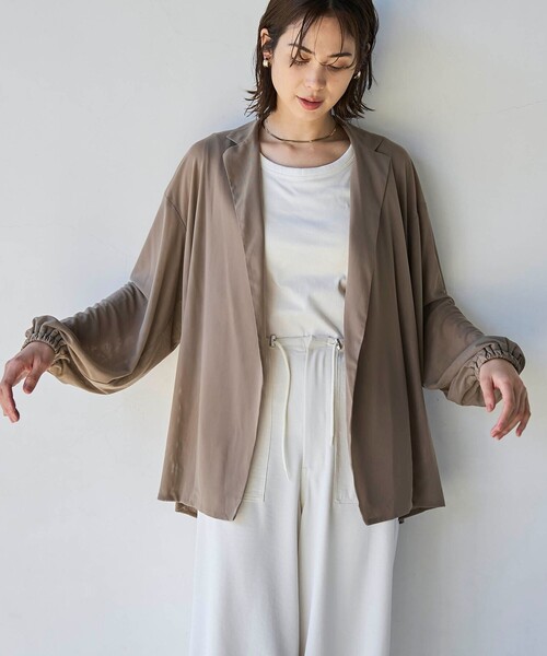 coen（コーエン）の「【RONEL】メッシュテーラードサマージャケット（テーラードジャケット・レディース・ブラック/ベージュ・FREE）」の9枚目の写真