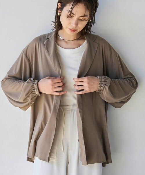 coen（コーエン）の「【RONEL】メッシュテーラードサマージャケット（テーラードジャケット・レディース・ブラック/ベージュ・FREE）」の10枚目の写真