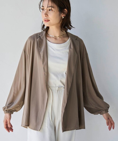 coen（コーエン）の「【RONEL】メッシュテーラードサマージャケット（テーラードジャケット・レディース・ブラック/ベージュ・FREE）」の11枚目の写真