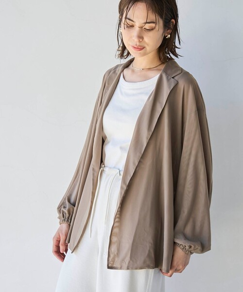 coen（コーエン）の「【RONEL】メッシュテーラードサマージャケット（テーラードジャケット・レディース・ブラック/ベージュ・FREE）」の13枚目の写真