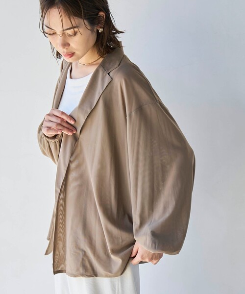 coen（コーエン）の「【RONEL】メッシュテーラードサマージャケット（テーラードジャケット・レディース・ブラック/ベージュ・FREE）」の14枚目の写真