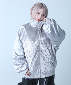 セール】Satin frill short bomber jacket / サテンフリルショート