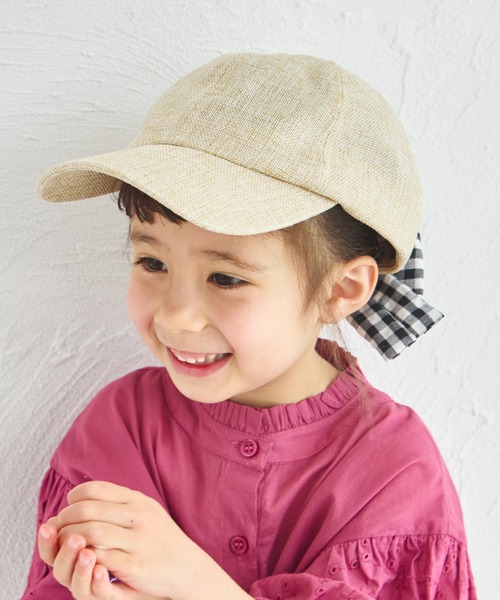 pairmanon（ペアマノン）の「雑材風 バックリボンキャップ（キャップ・キッズ・ベージュ・FREE）」の2枚目の写真