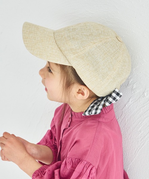 pairmanon（ペアマノン）の「雑材風 バックリボンキャップ（キャップ・キッズ・ベージュ・FREE）」の3枚目の写真