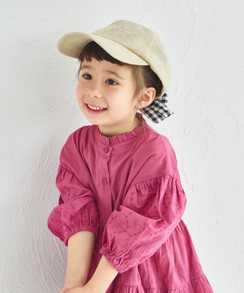 pairmanon（ペアマノン）の「雑材風 バックリボンキャップ（キャップ・キッズ・ベージュ・FREE）」の4枚目の写真