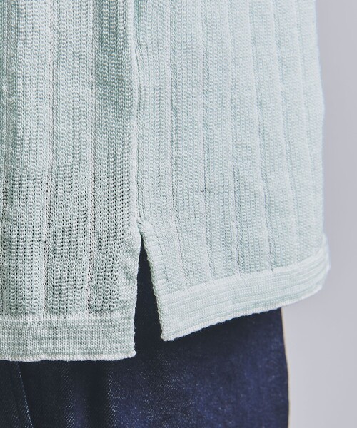 Coohem（コーヘン）の「【別注】＜COOHEM＞ COTTON STRIPE KNIT SHIRT/コットン ストライプ ニット シャツ（シャツ/ブラウス・メンズ・ライム/オフホワイト・L/M/XL）」の9枚目の写真