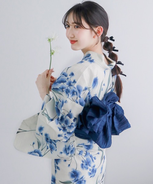 浴衣 セット レディース 2点セット( 浴衣 + 帯 ) F（浴衣
