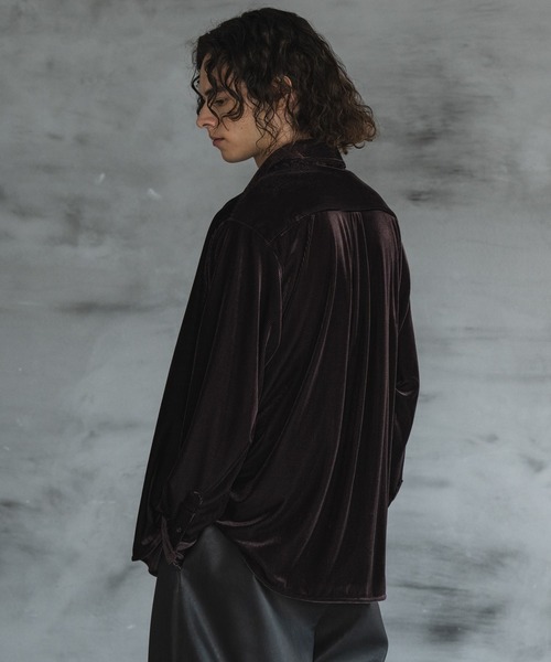 CASPER JOHN（キャスパージョン）の「High drape corduroy shirts/ハイドレープコーデュロイシャツ（シャツ/ブラウス・メンズ・パープル/ホワイト/ダークブラウン/ブラック/グレー・X-SMALL/SMALL/MEDIUM/LARGE）」の11枚目の写真