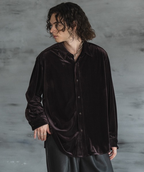 CASPER JOHN（キャスパージョン）の「High drape corduroy shirts/ハイドレープコーデュロイシャツ（シャツ/ブラウス・メンズ・パープル/ホワイト/ダークブラウン/ブラック/グレー・X-SMALL/SMALL/MEDIUM/LARGE）」の10枚目の写真