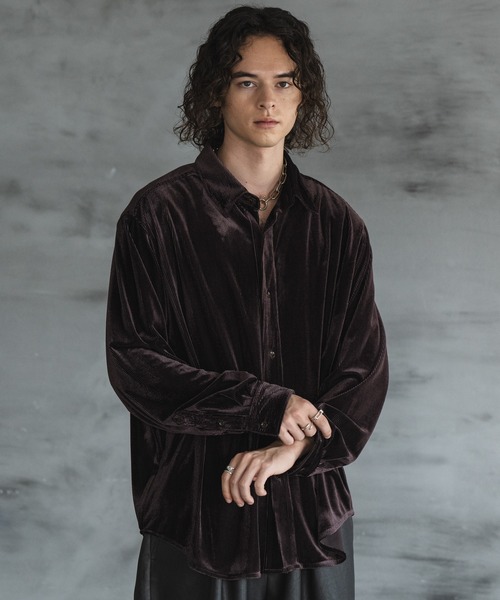 CASPER JOHN（キャスパージョン）の「High drape corduroy shirts/ハイドレープコーデュロイシャツ（シャツ/ブラウス・メンズ・パープル/ホワイト/ダークブラウン/ブラック/グレー・X-SMALL/SMALL/MEDIUM/LARGE）」の12枚目の写真