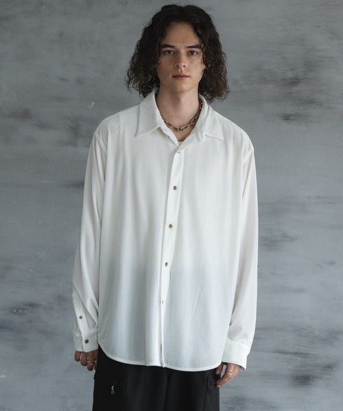 CASPER JOHN（キャスパージョン）の「High drape corduroy shirts/ハイドレープコーデュロイシャツ（シャツ/ブラウス・メンズ・パープル/ホワイト/ダークブラウン/ブラック/グレー・X-SMALL/SMALL/MEDIUM/LARGE）」の20枚目の写真