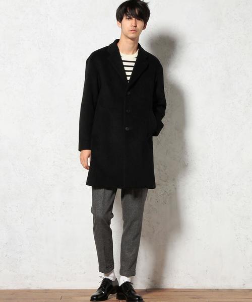 green label relaxing（グリーンレーベルリラクシング）の「□DROP/SLDR チェスターコート（チェスターコート・メンズ・ブラック/ライトグレー・LARGE/MEDIUM/SMALL）」の6枚目の写真